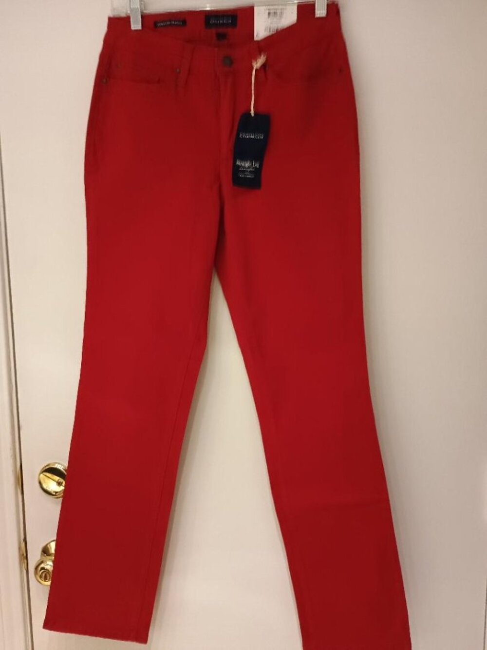 NEW- Charter Club Lexington Straight Leg Red Jean- Size 4